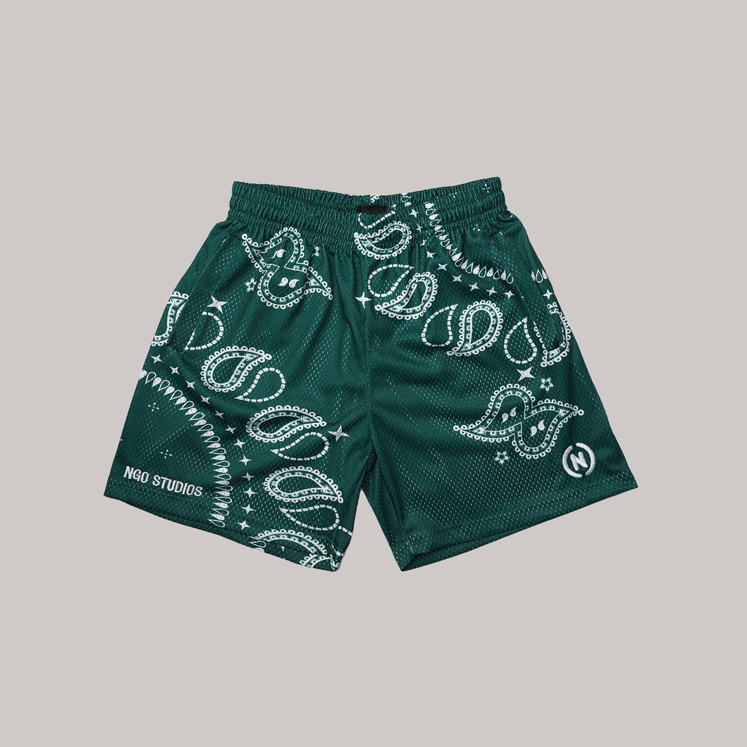 Paisley Shorts (Forest Green)