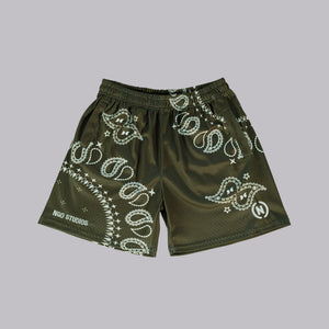 Paisley Shorts (Army Green)