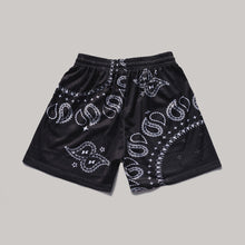 Load image into Gallery viewer, Paisley Shorts (Black)
