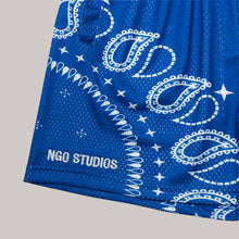 Load image into Gallery viewer, Paisley Shorts (Blue)

