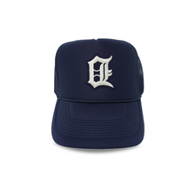 Load image into Gallery viewer, Vintage Old English D Trucker (Navy)
